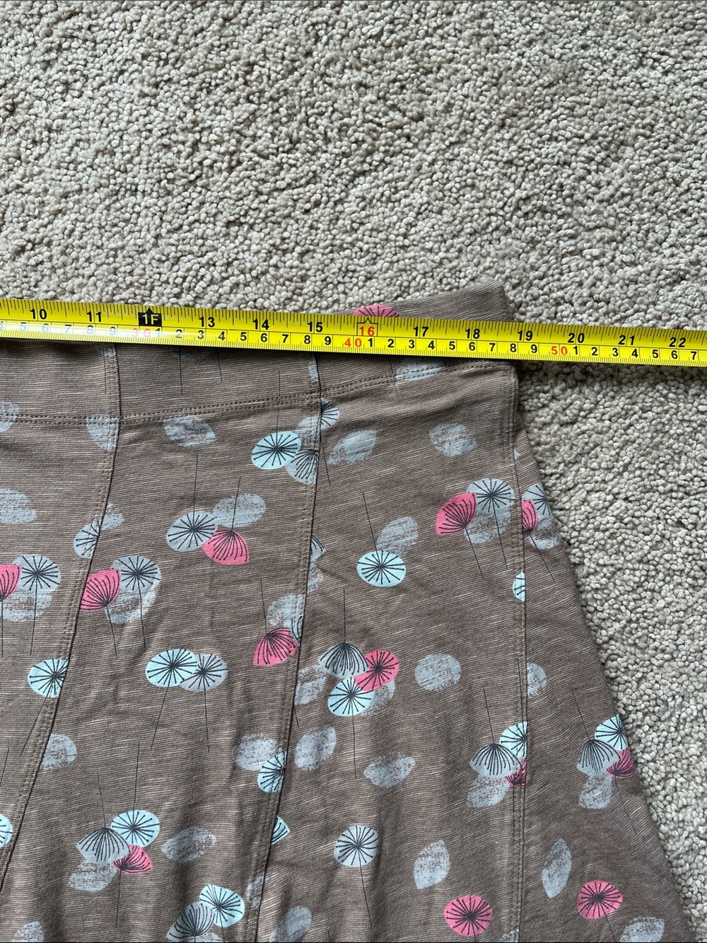 Toad&Co Chachacha Skirt XL Organic Cotton Blend Outdoor Taupe Floral Pull On - Picture 3 of 8